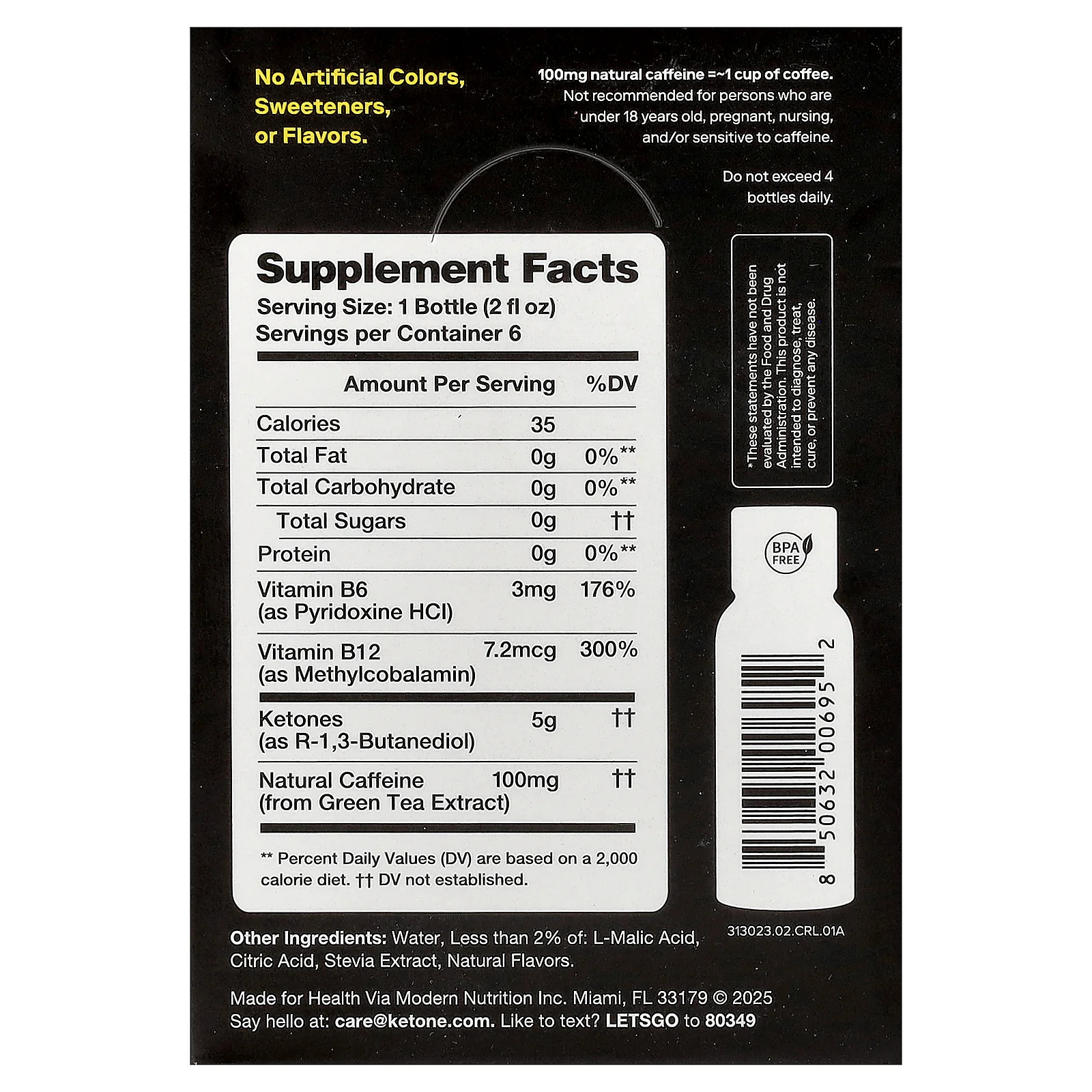2 X Ketone-IQ, Energy Shot, Raspberry Lemonade, 6 Bottles, 2 fl oz (59 ml) Each