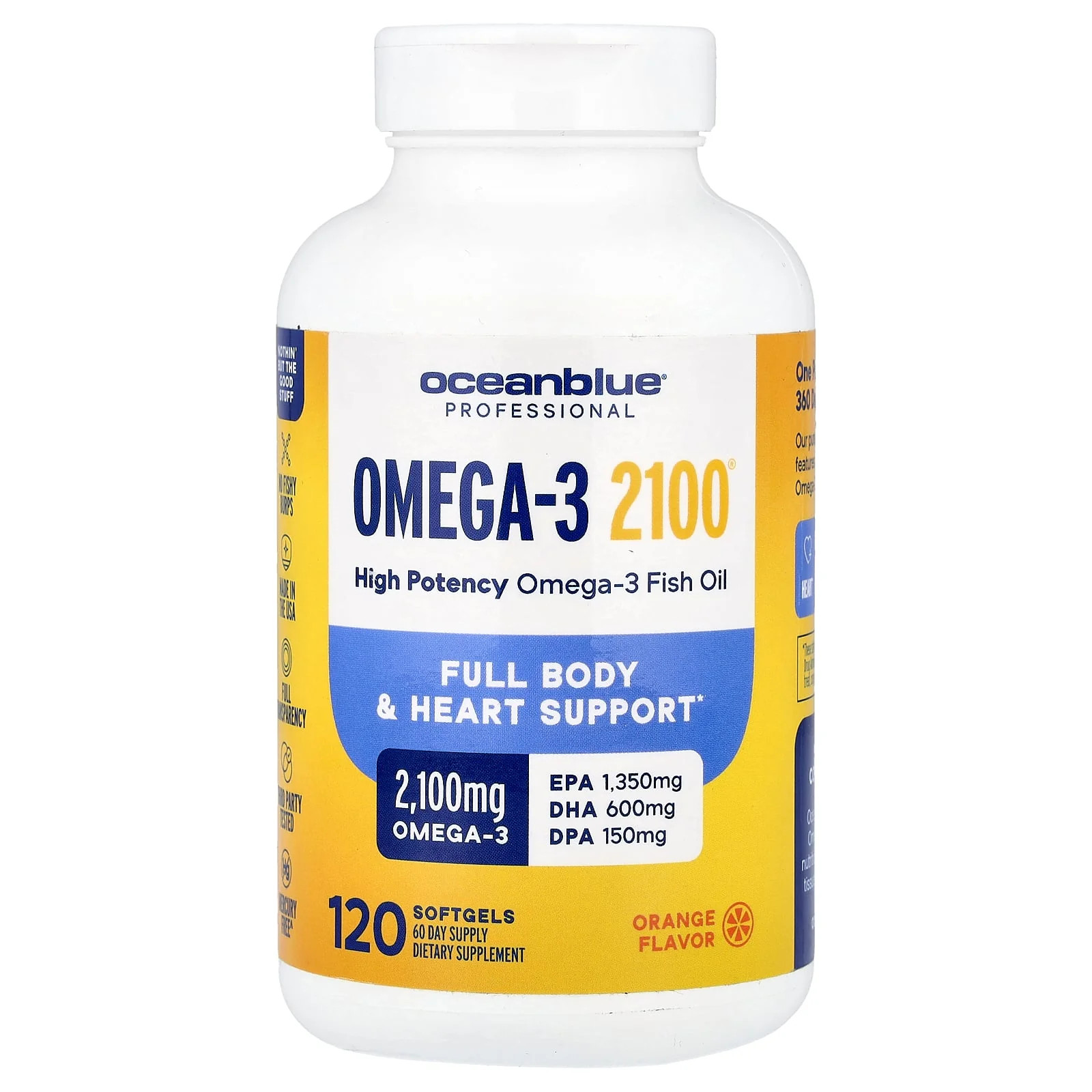 2 X OceanBlue, Professional, Omega-3 2100�, High Potency, Orange, 120 Softgels