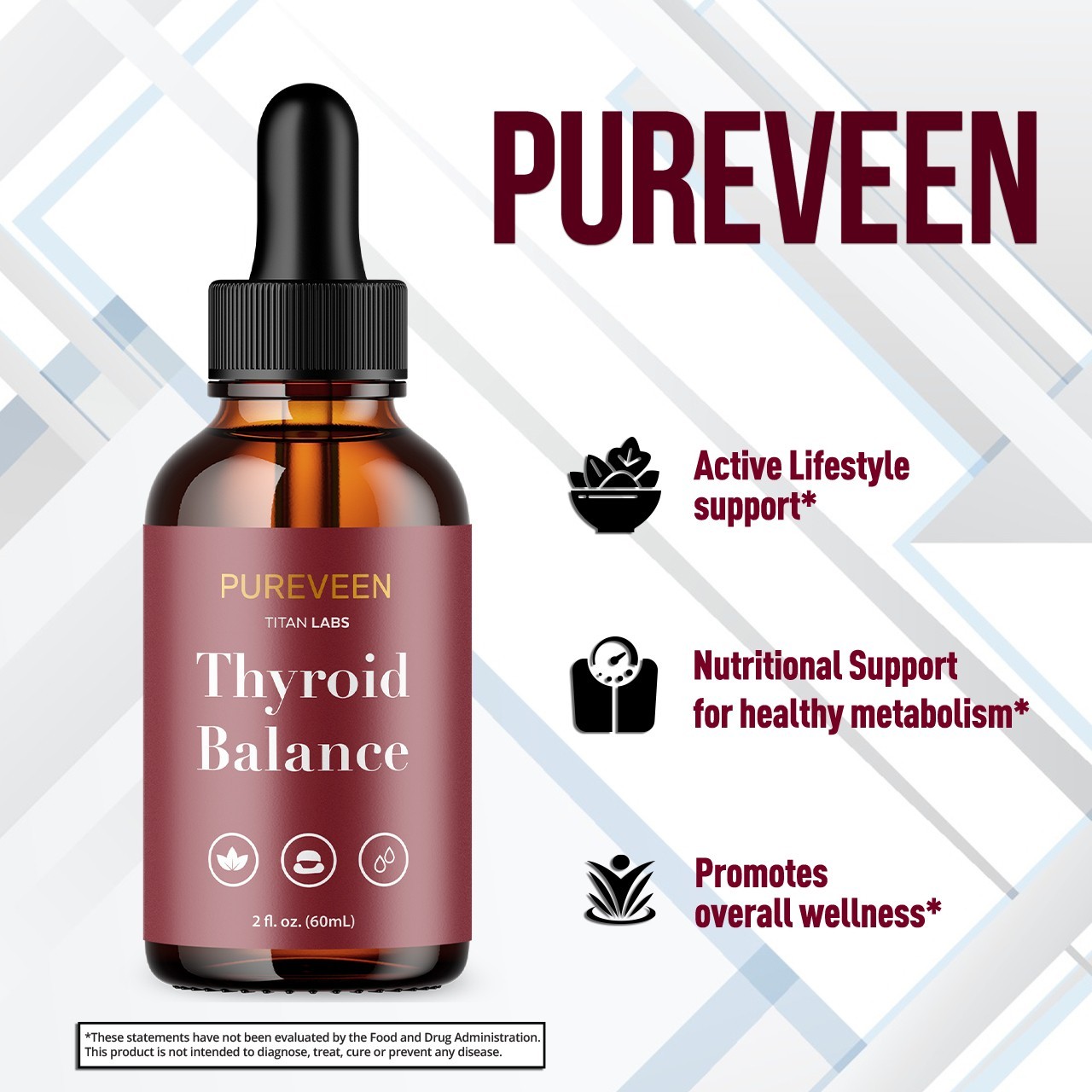 (2 Pack) Pureveen Drops Advanced Health & Fitness Formula Pure Veen 60 Servings