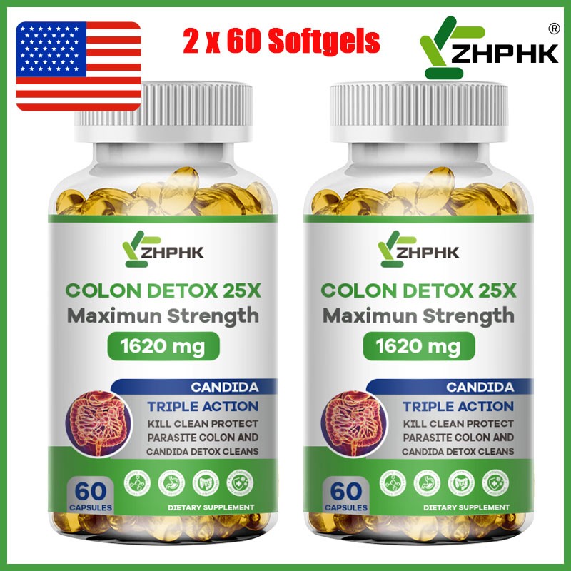 Remove Parasite Supplement ANTI PARASITE & CANDIDA DETOX Body Cleanse Softgels