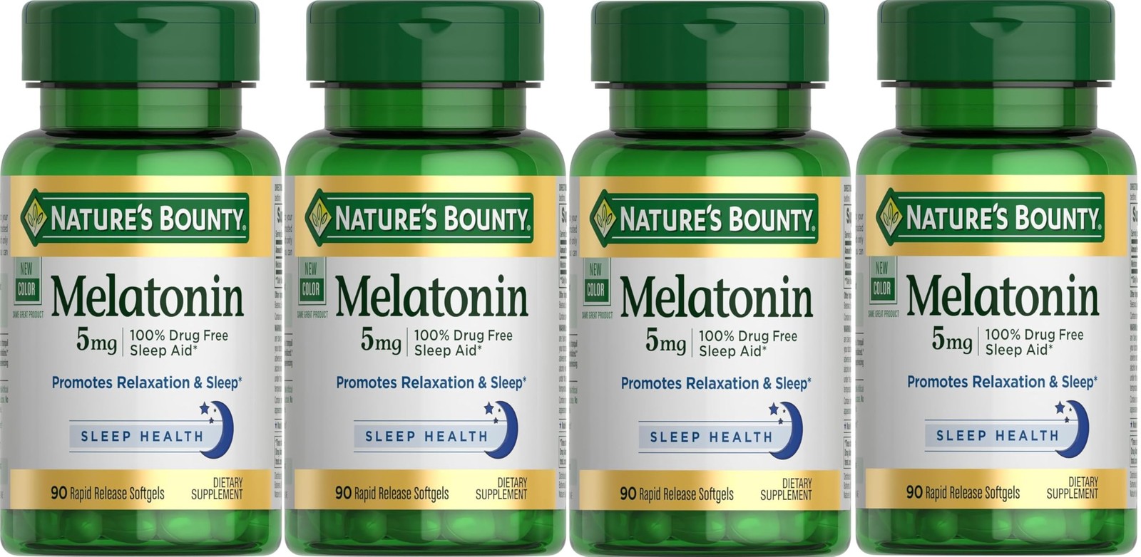 Nature’s Bounty Super Strength Melatonin 5 mg Softgels 90 ea Pack of 4