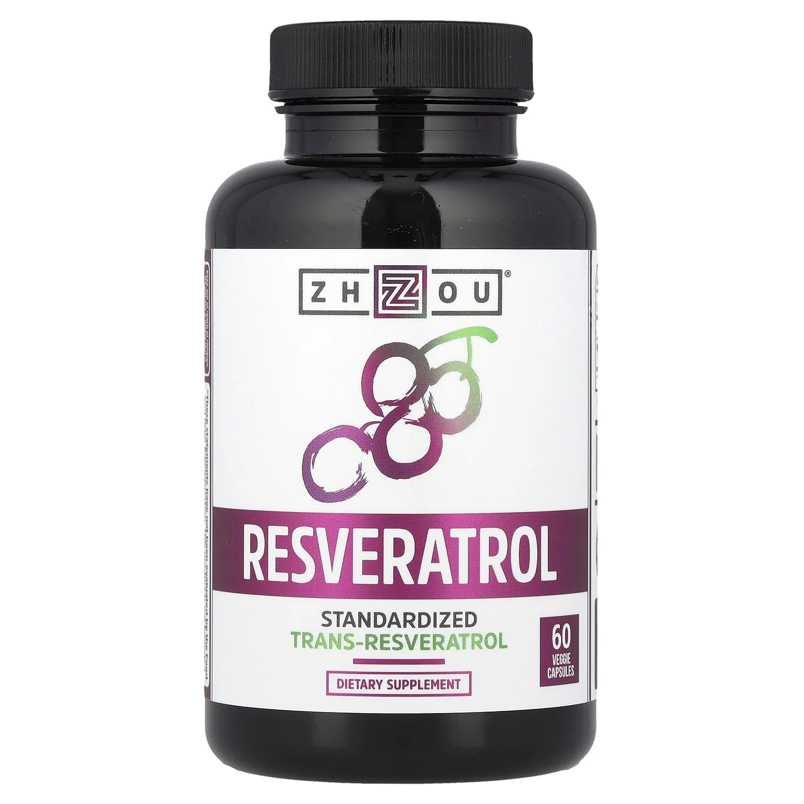 2 X Zhou Nutrition, Resveratrol, 60 Veggie Capsules (500 mg per Capsule)