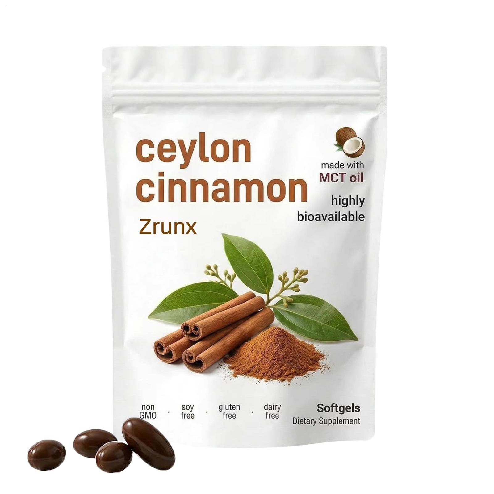 Ceylon Cinnamon Softgels – 300 Softgels – Non-GMO, Gluten Free of – Gentle
