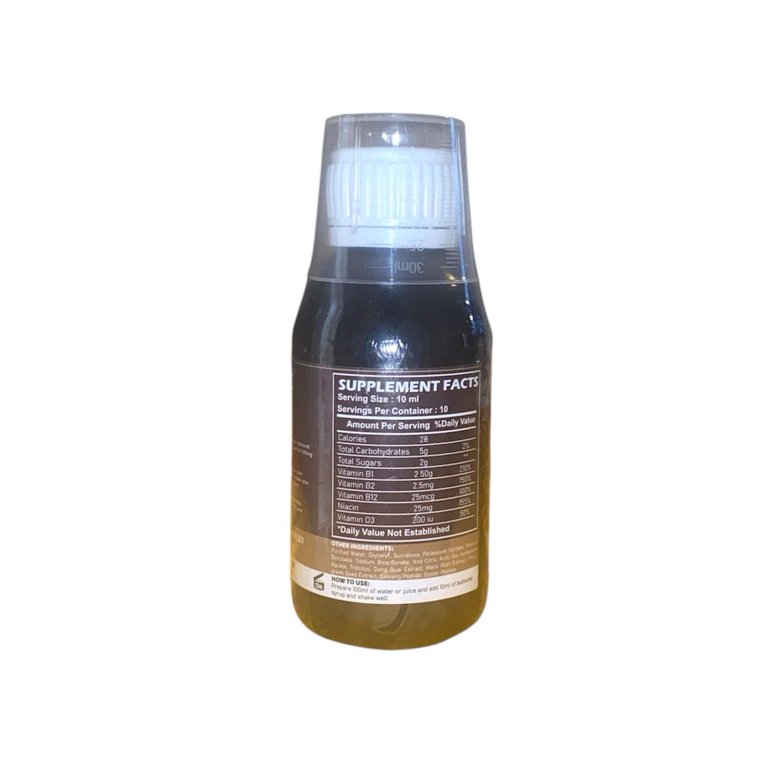 Booty Curve Maca Root & Black Maca Liquid Syrup Vitamin Supplement B1 B2 B12 D3