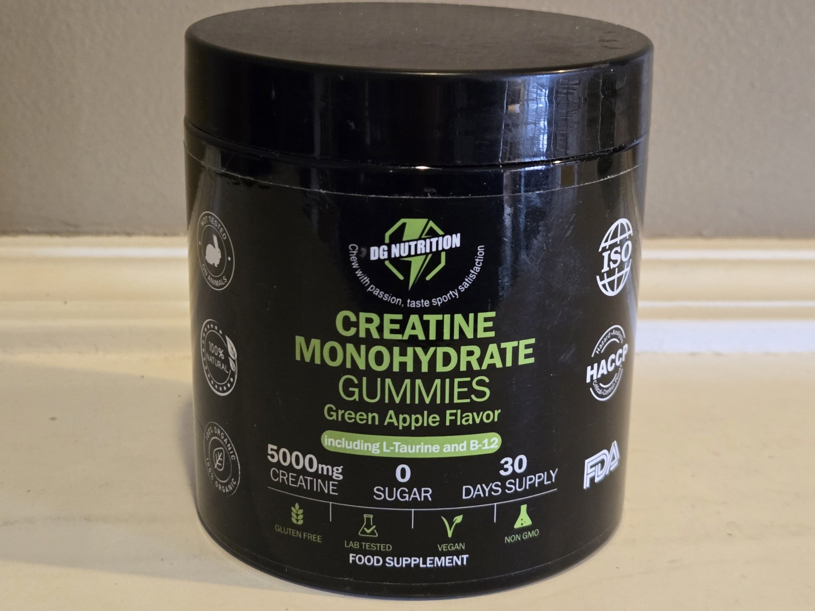 DG Nutrition Creatine Monohydrate 120 Gummies Green Apple * SEALED Exp 6/2026