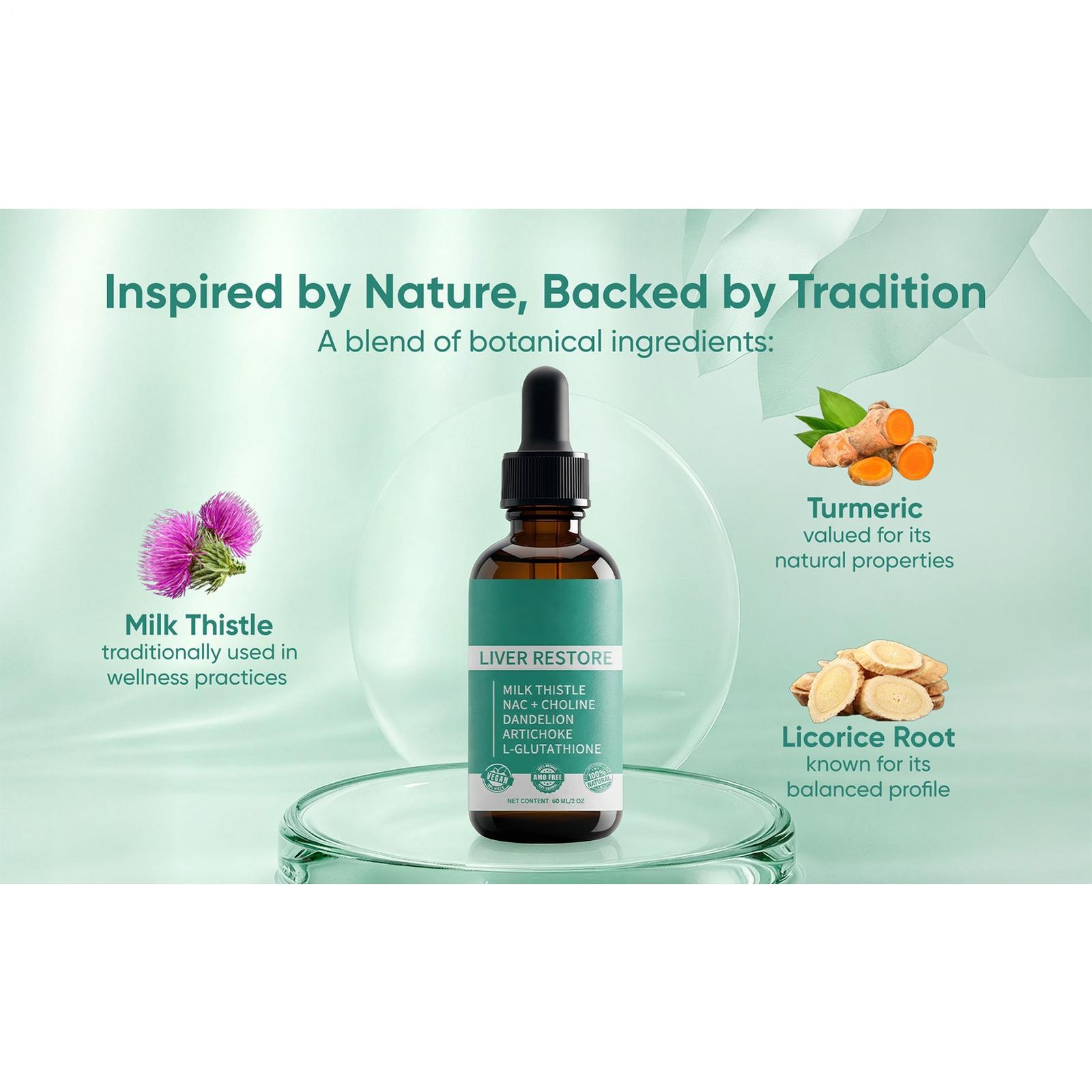 Purelia Liver Restore, Complete Liver Support Supplement With Milk Thistle 60ml