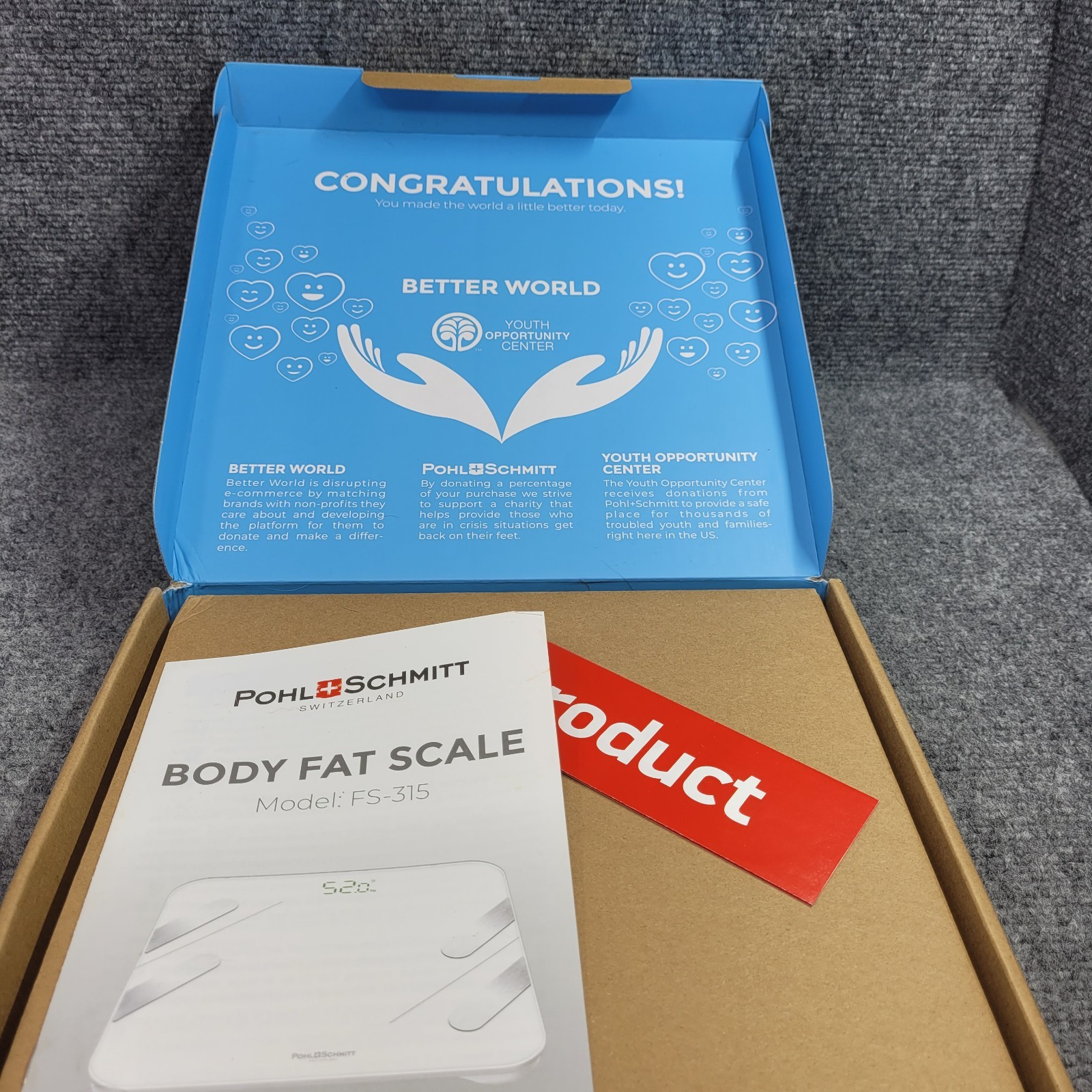 Pohl + Schmitt Switzerland Full Body Composition Smart Body Fat Scale FS 315 New