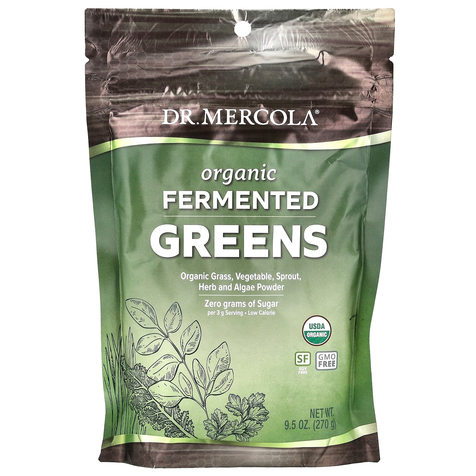 2 X Dr. Mercola, Organic Fermented Greens, 9.5 oz (270 g)