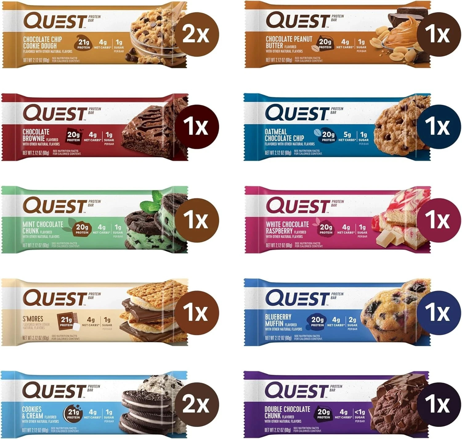Quest Nutrition Ultimate Variety Pack Protein Bars, High Protein, Low Carb, Keto