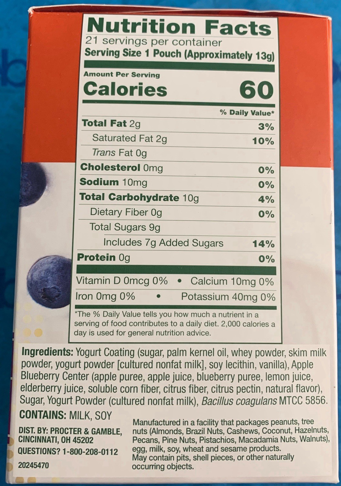 Align Yogurt Coated Probiotic Fruit Bites Apple Blueberry 21 Pouches 252g New