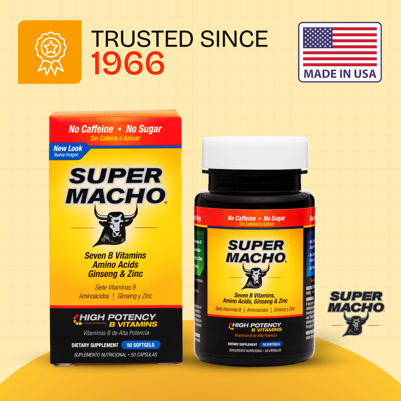 Super Macho with Zinc, Ginseng and High Potency B Vitamins, 50 softgels, 08/2025