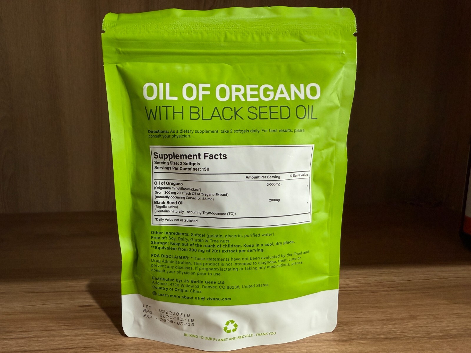 VivoNu Oil of Oregano Caps | 6000mg Oil of Oregano Featuring Black Seed Oil