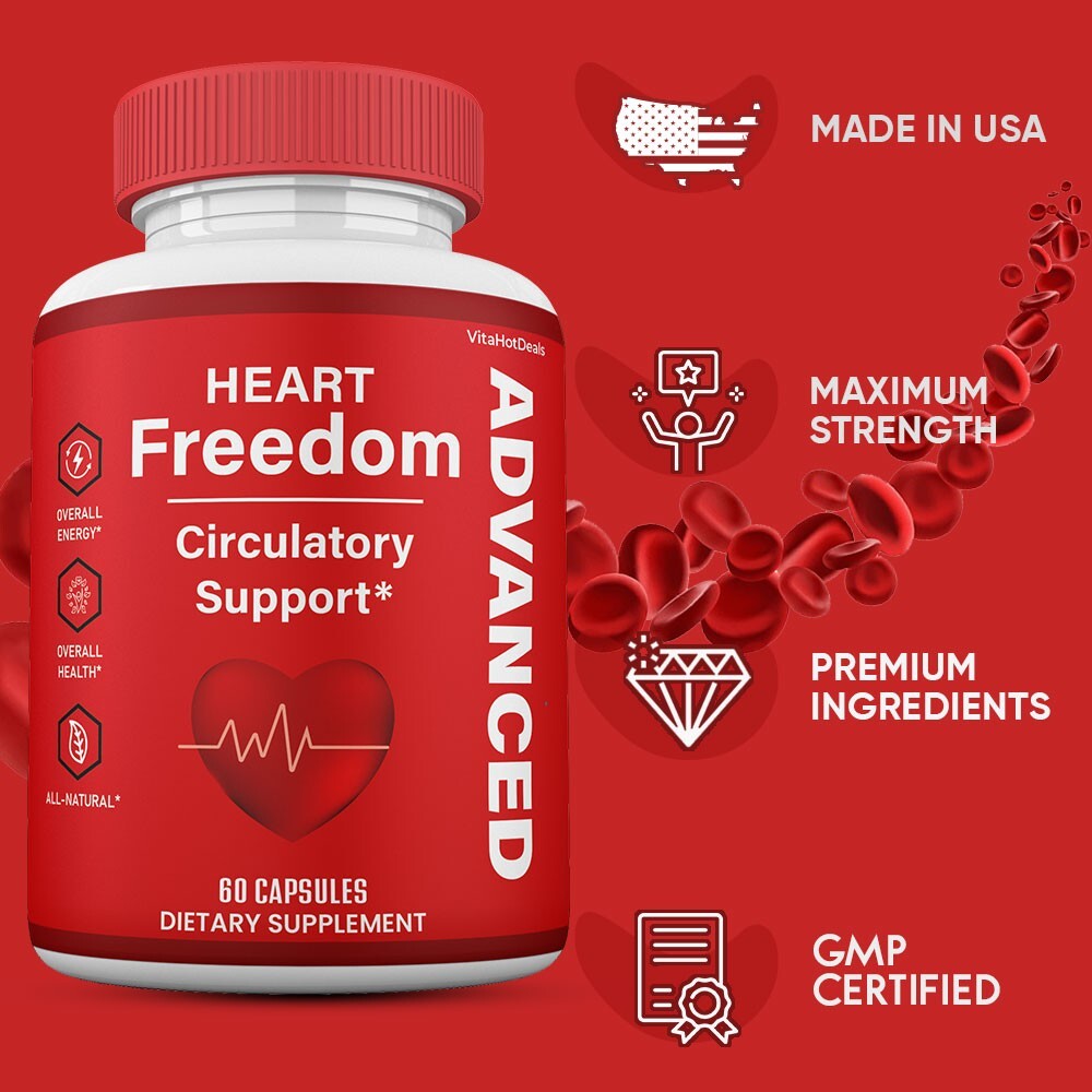 Heart Freedom Capsules, Heart Freedom Pills Circulation & Blood Support (3 pack)