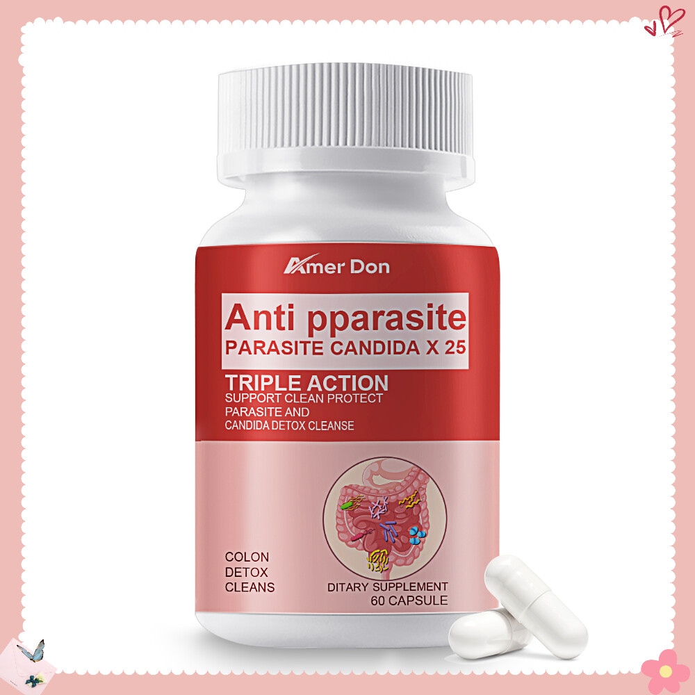 Candida Cleanse 60 Caps – parasite detox clean, Natural Herbs for Intestinal