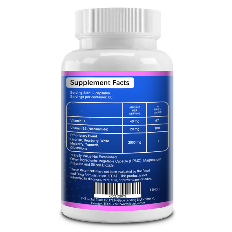 Glutathione 120 Capsules 2000 mg Anti-aging Skin Health Dark Spots Removal