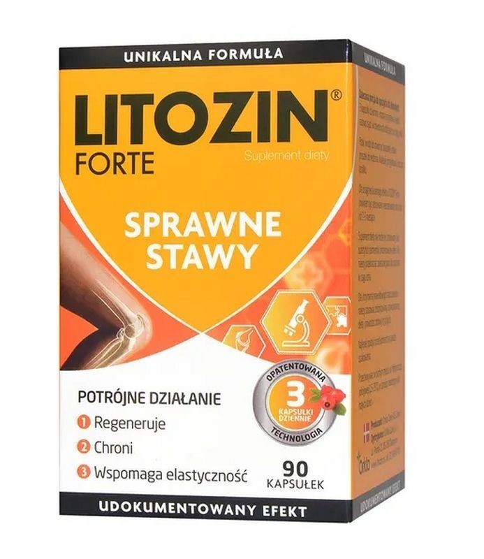 3 x Litozin Forte Joint Health Supplement 90 Caps | Rosehip Rosenoid Vitamin C