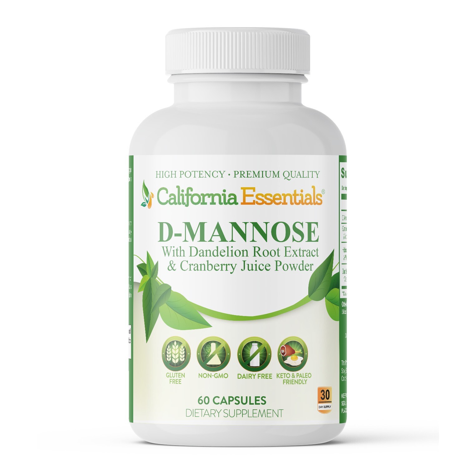 Urinary Tract Balance 1350mg D-Mannose Dietary Supplement – 60 Capsules