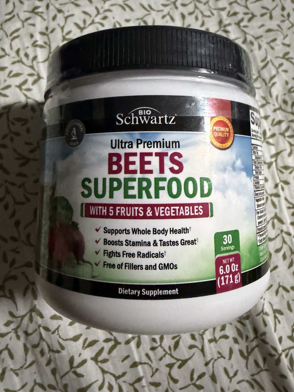 Bio Schwartz Ultra Premium Beets Superfood Supplement 30Serv Exp 04/2027
