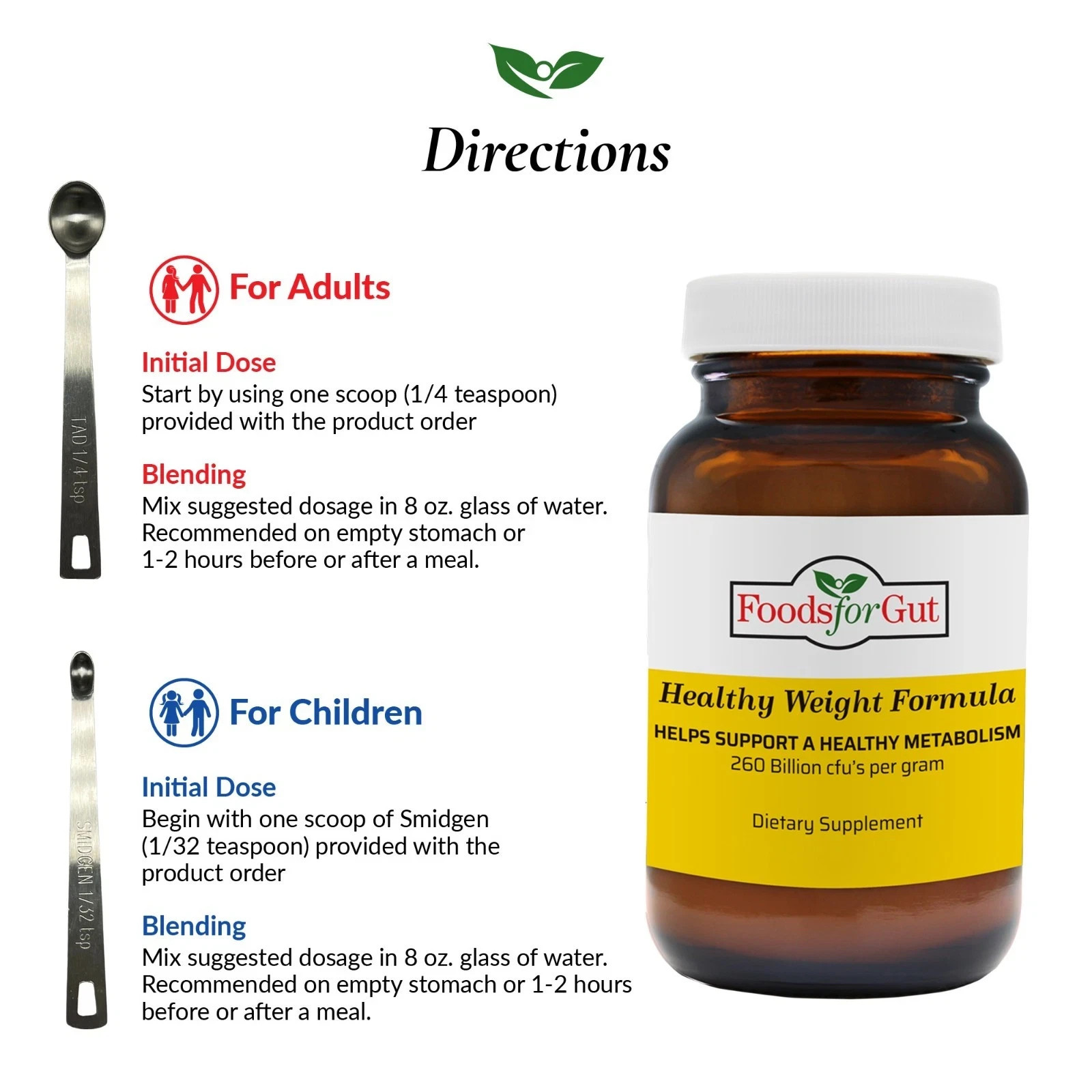 Healthy Weight Probiotic Powder 260B CFU | Made in USA | No Additives