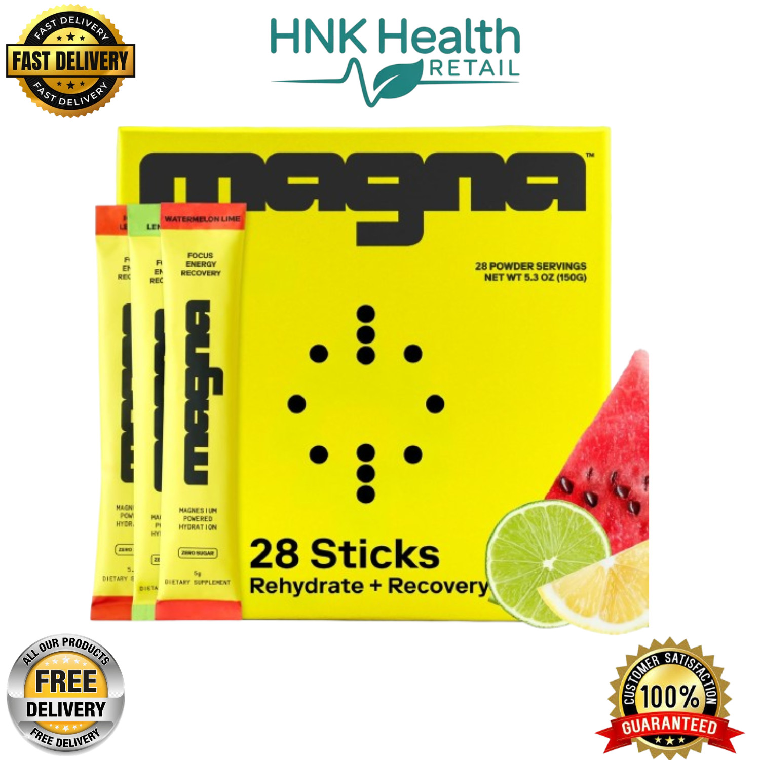 MAGNA Electrolytes Powder Drink Mix – Hydration, Energy & Focus Support 28 Stick