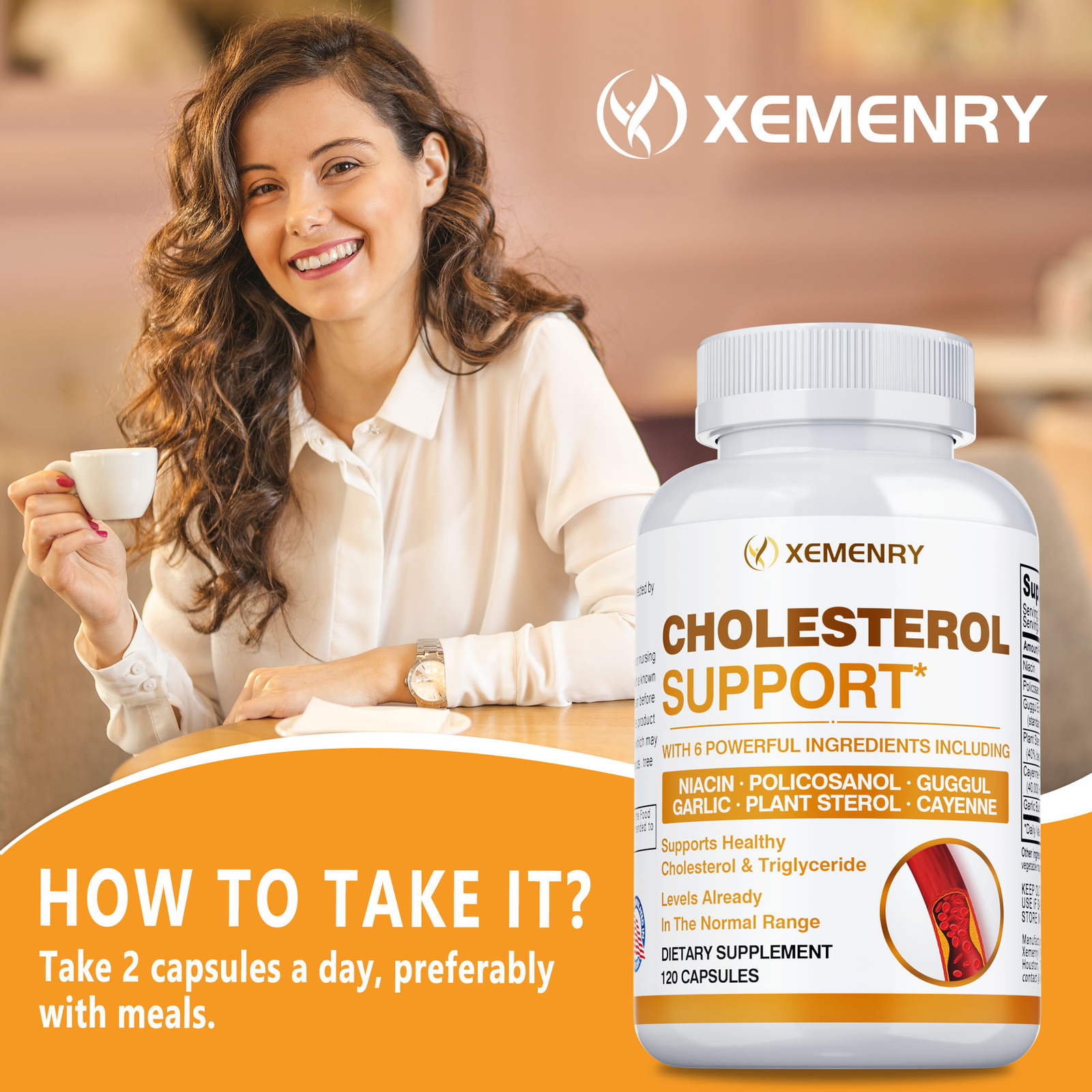 Cholesterol Support 660mg – Heart & Cardiovascular Health – Plant Sterol, Garlic