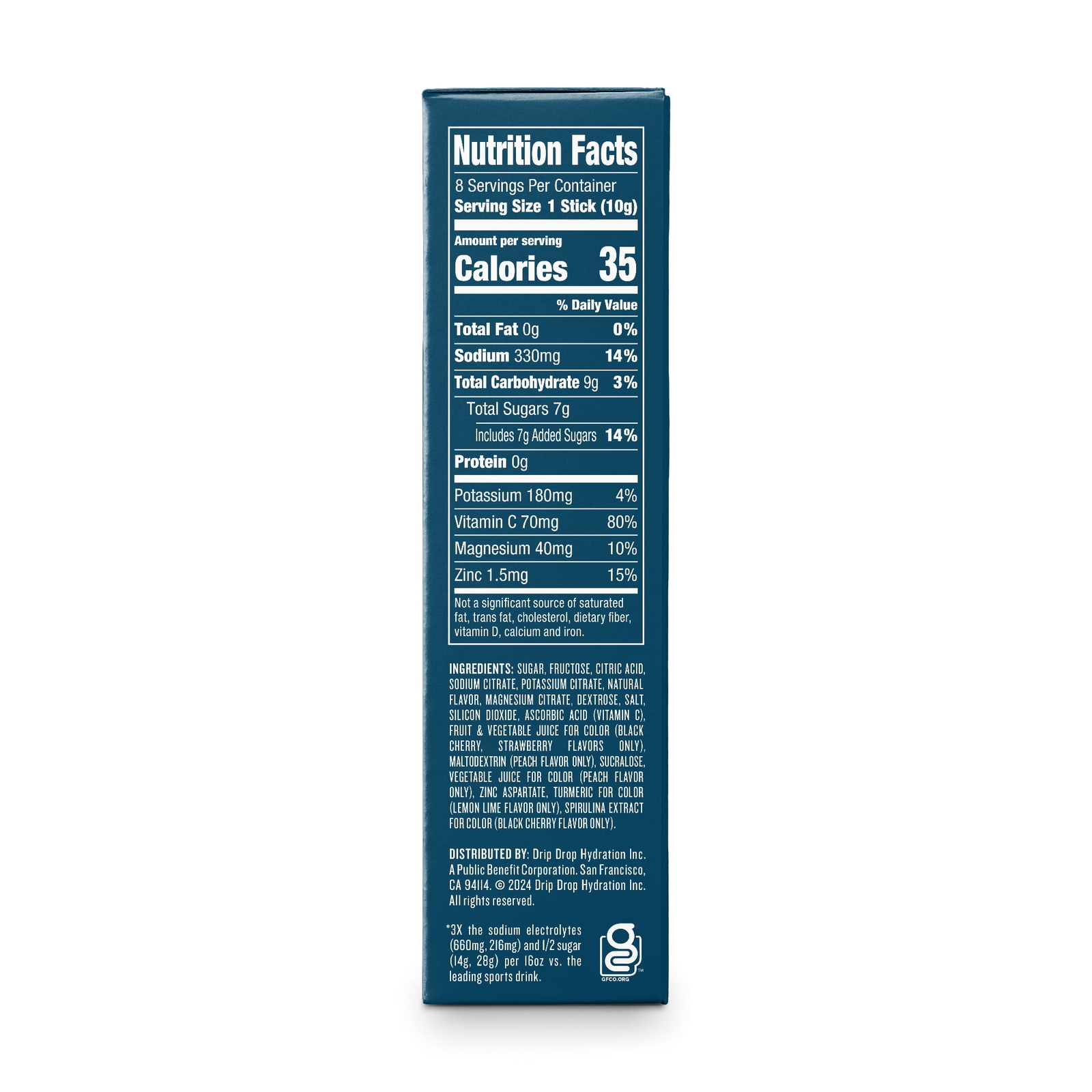 DripDrop Sunburst Electrolyte Powder Mix, Lemon Lime, Strawberry, Peach, Cherry