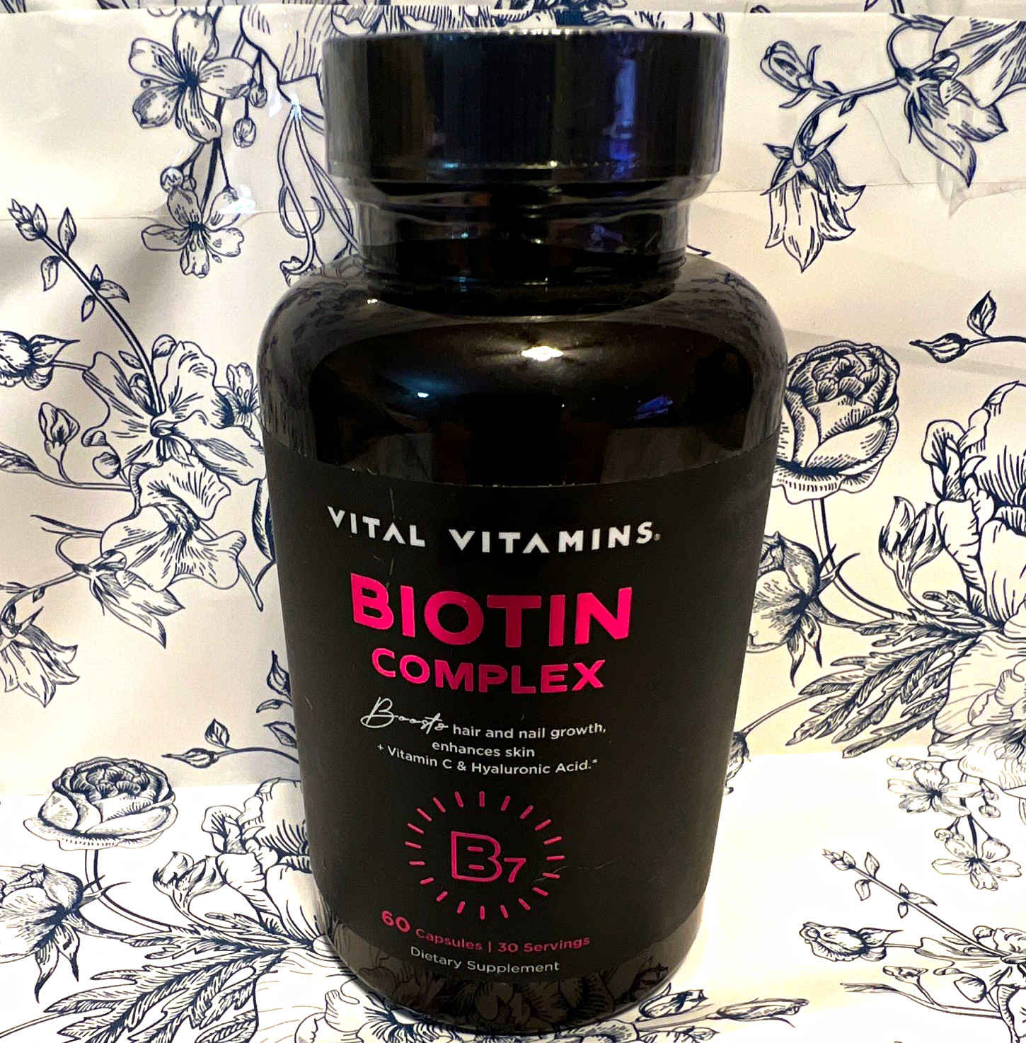 Vital Vitamins Biotin Complex B7 Hair, Skin & Nails Non-GMO 60 Capsules