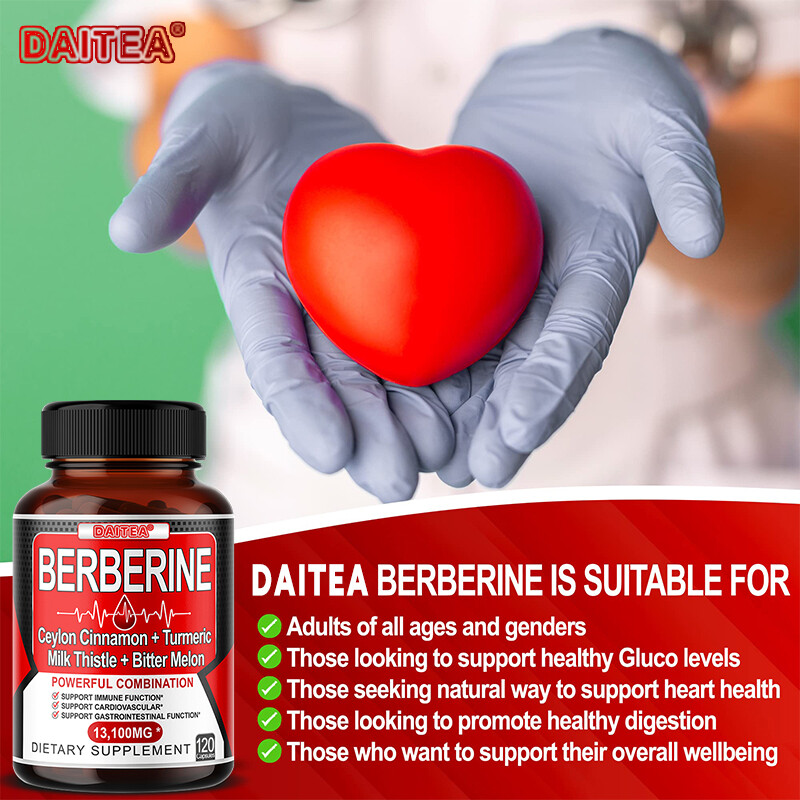 Berberine with Ceylon Cinnamon 13100 Mg 120 Capsules Heart Health & Immunity