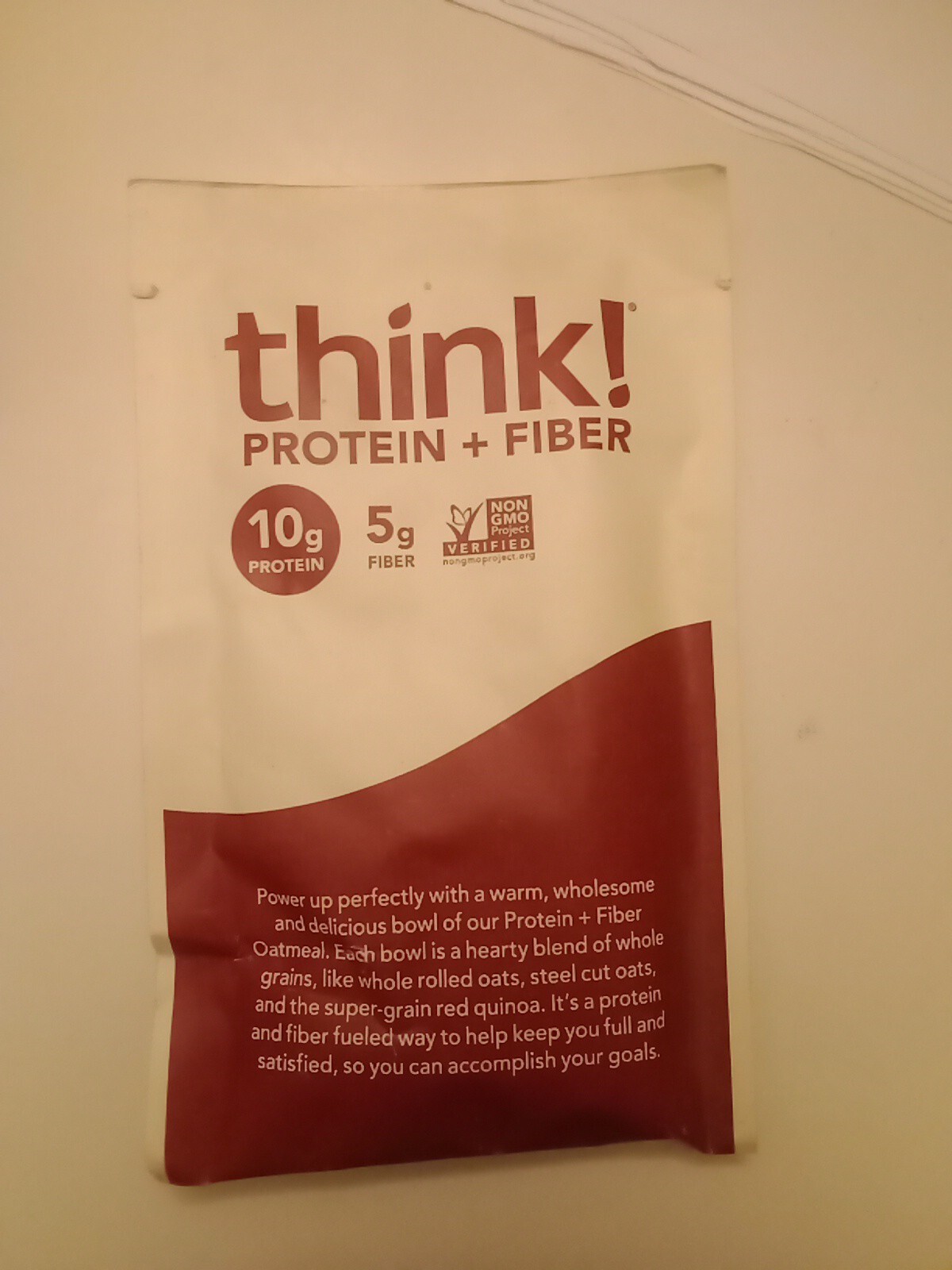 Think Protein + Fiber Oatmeal 1 Pack 10 Grams Protein / 5 Grams Quinoa Package