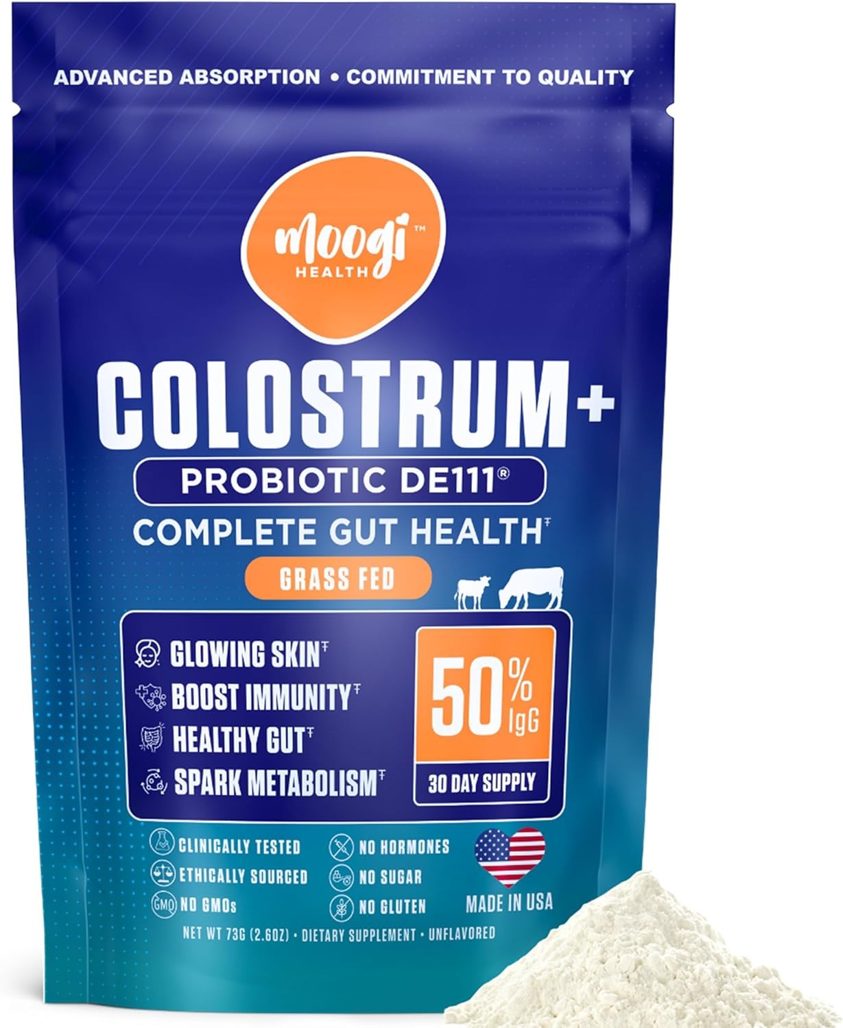 Moogi Health Colostrum + Probiotic DE111 Gut Health 2.6oz Unflavored