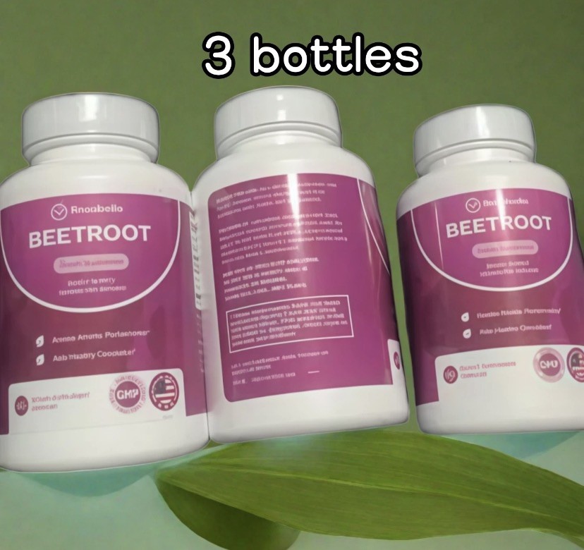 3 Pack of Rosabella Organic Beetroot Capsules for Blood Flow & Heart Health