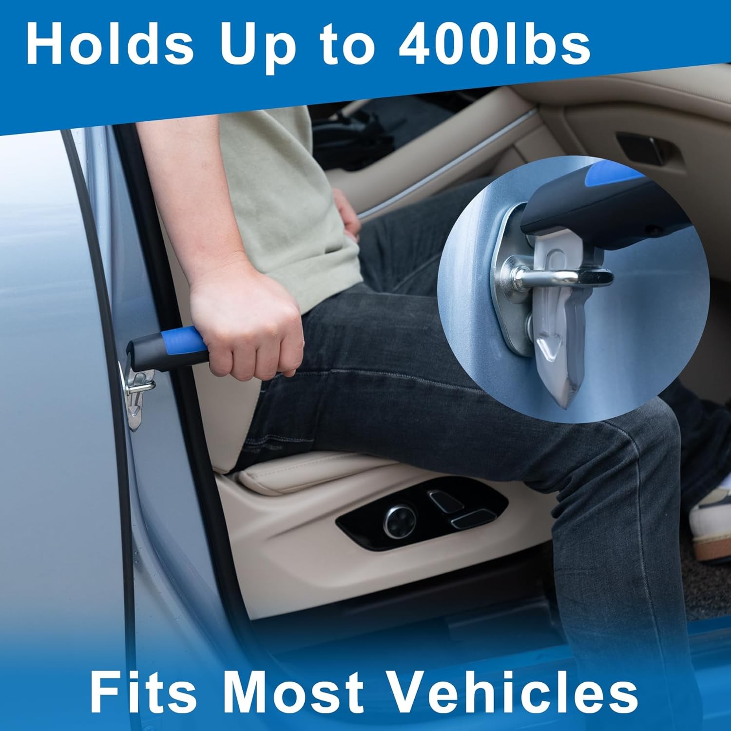 Car Door Handle for Elderly, Assist Support Blue-1Pcs