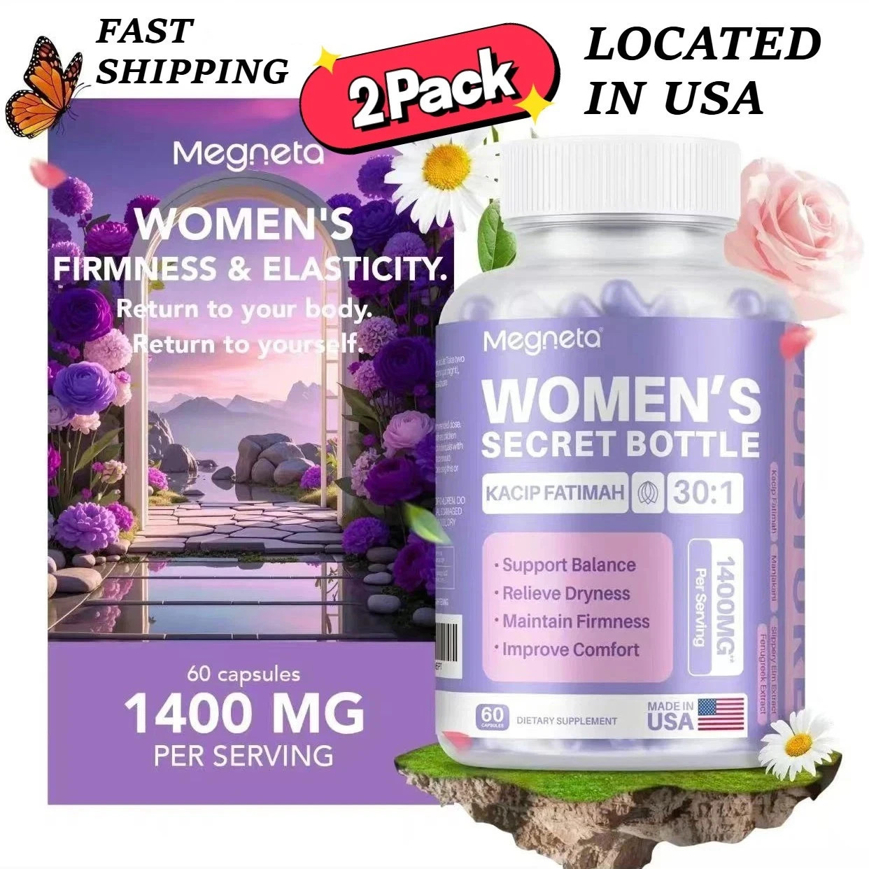 2X Women’s Secret Bottle-Vaginal Probiotics – Women pH Balance Health Supplement