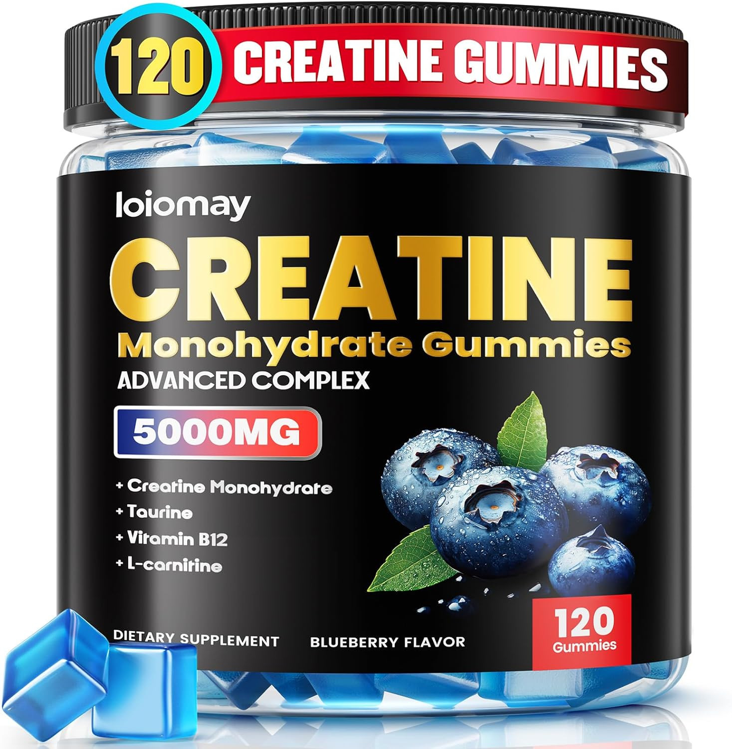 Creatine Gummies for Men & Women, 5-In-1 Complex with Taurine, L-Carnitine, Vita