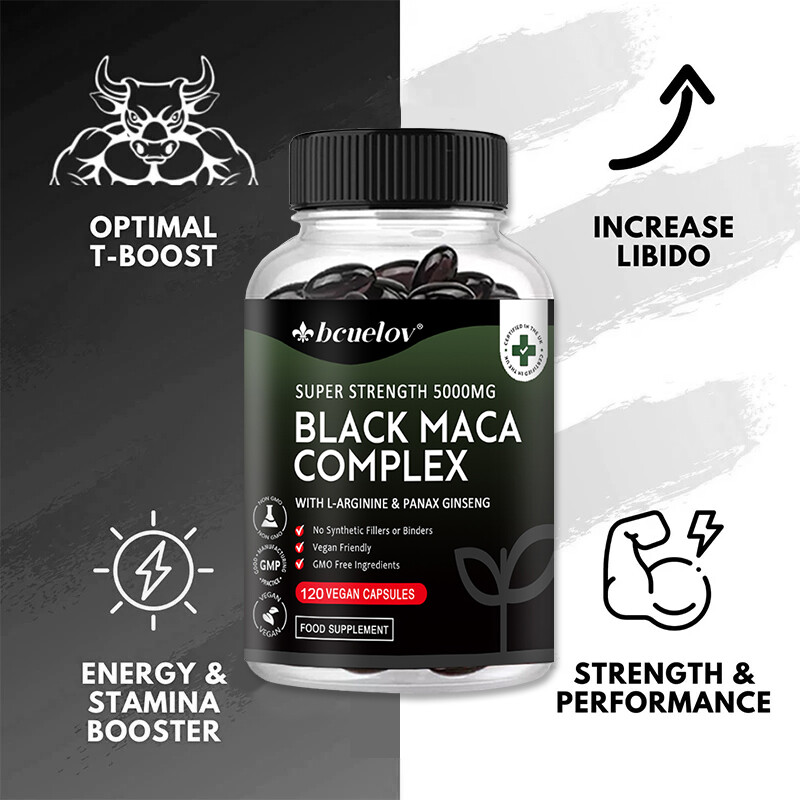 Black Maca Complex Improve Strength Enhance Athletic Performance 30-120 Pills