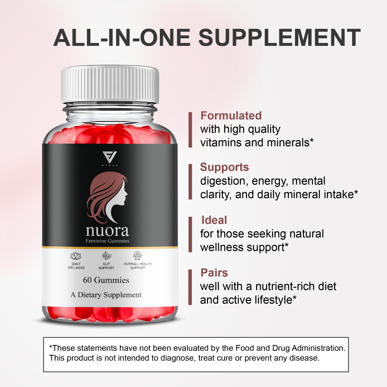 Nuora Feminine Gummies, Nuora Feminine Health Support (60 Gummies)