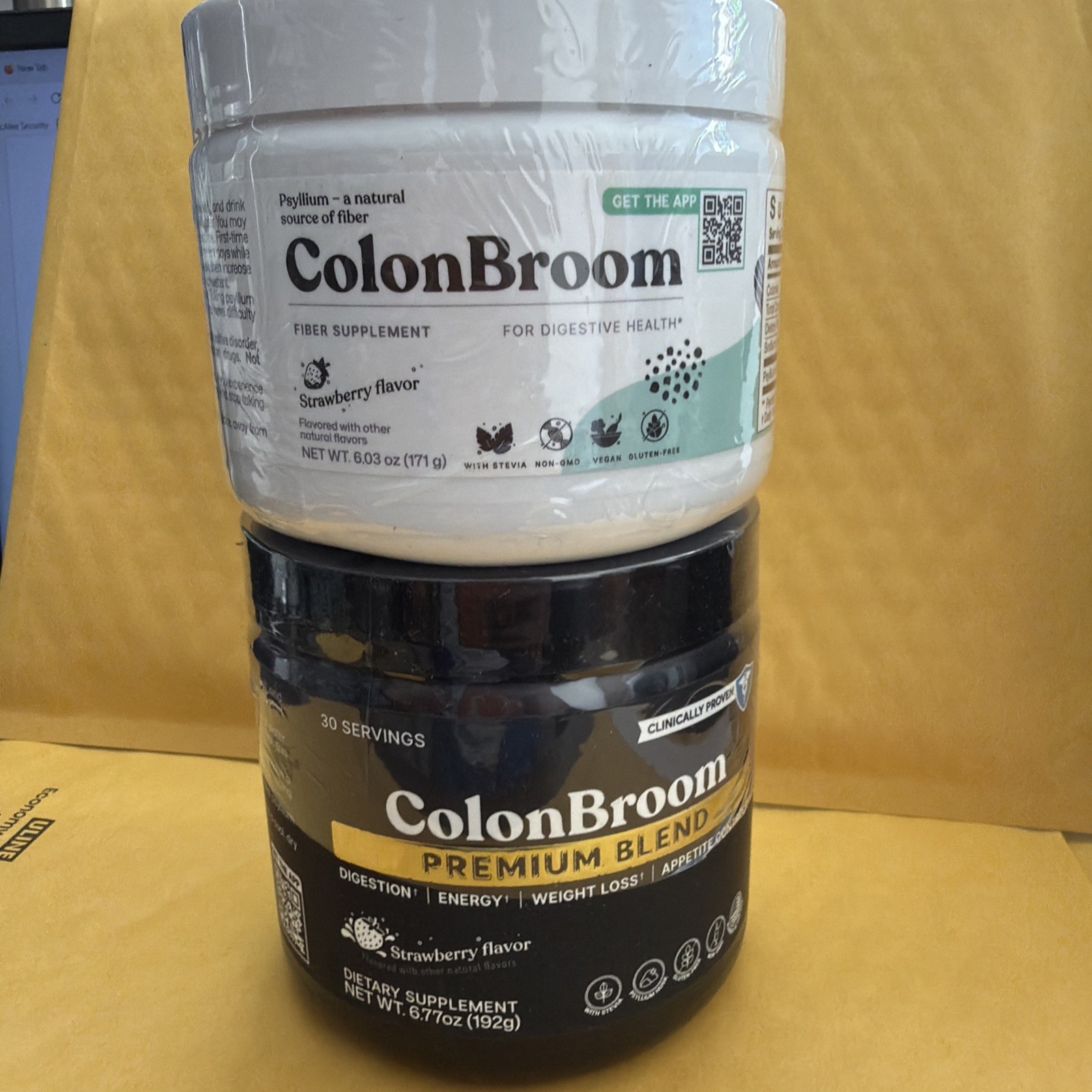 2 Colon Broom Premium Blend & AND REGULAR Psyllium LHusk Powder Drink Strawberry