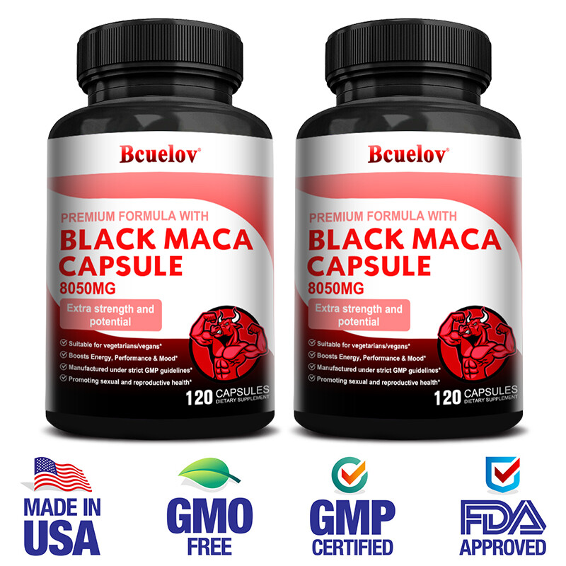Maca Root 2800mg – 120 Capsules – High Strength Black Maca Extract Capsules