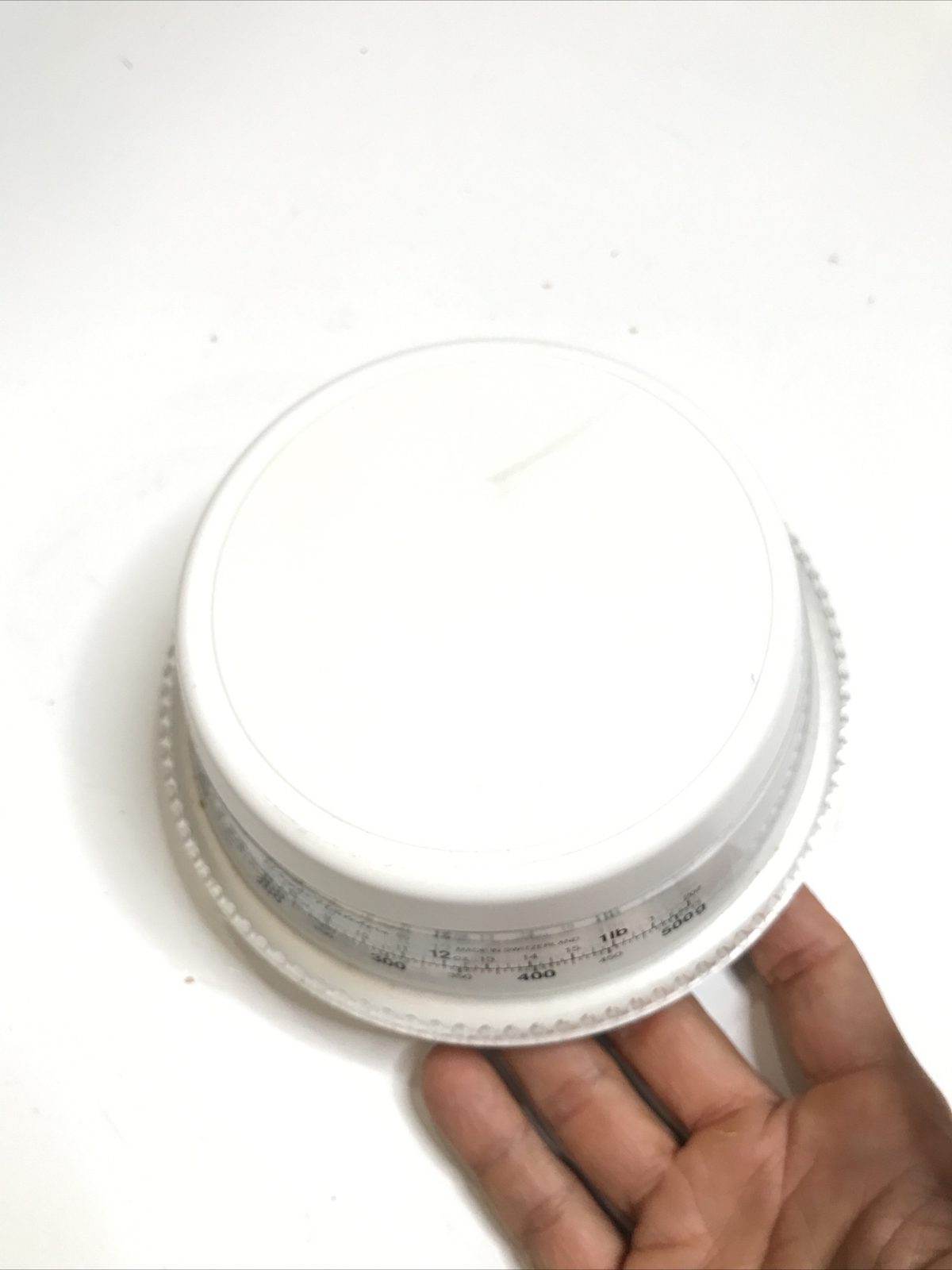 1990 Vintage Weight Watchers Round Food Scale Switzerland Works Clean