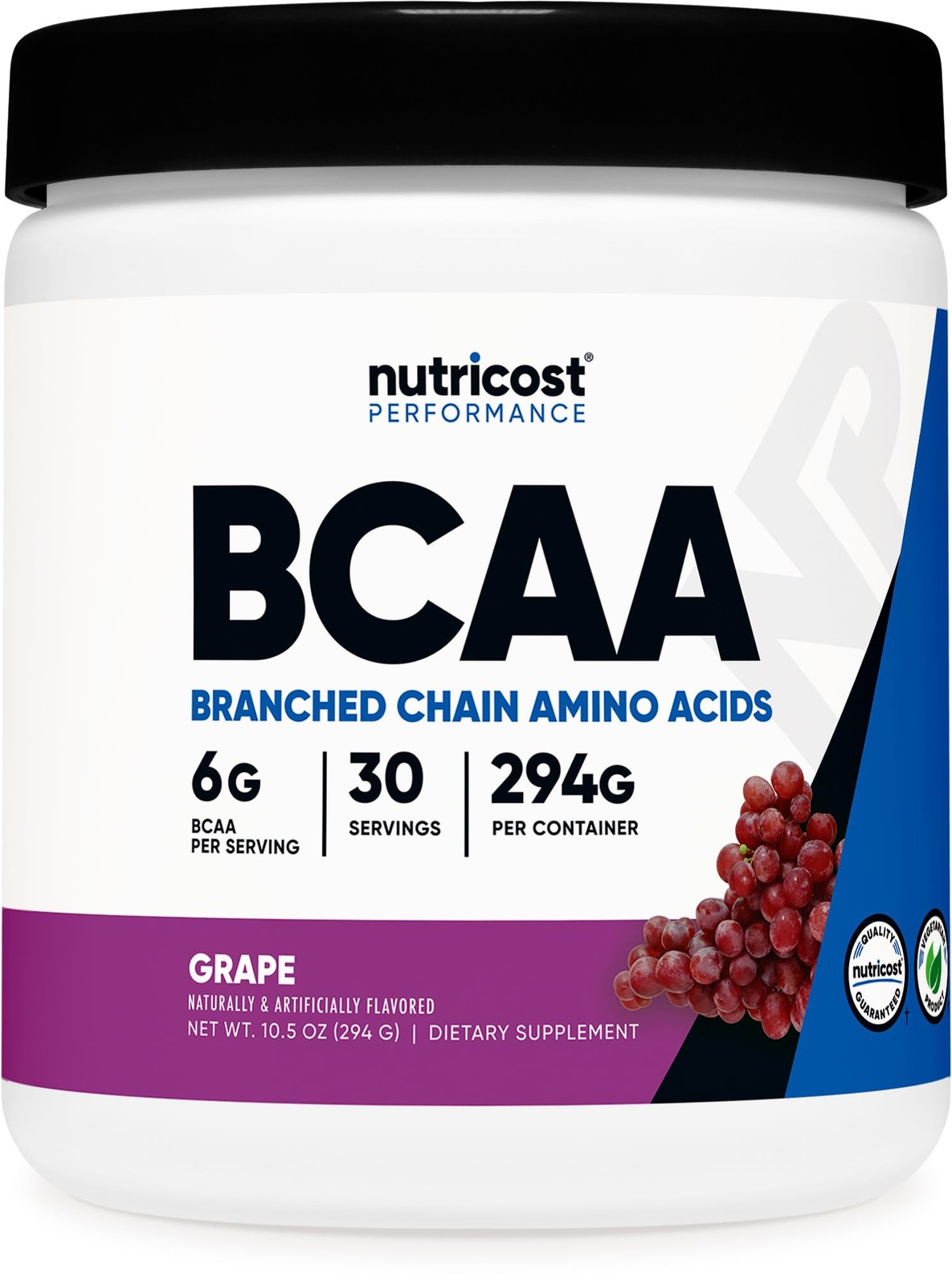 Nutricost BCAA Powder (Grape, 30 Servings) – 10.6 Ounce (Pack of 1), Purple