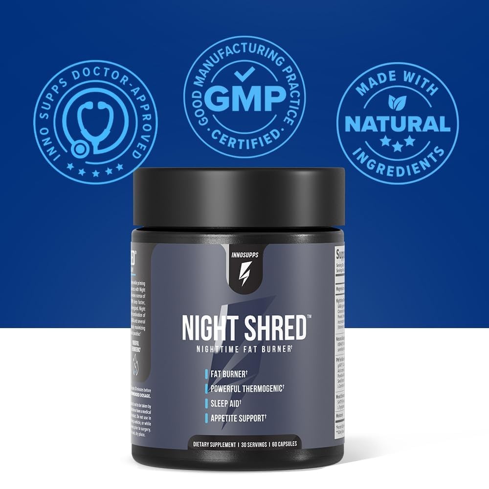 InnoSupps Night Shred – Time Fat Burner, Weight 60 Count (Pack of 1)