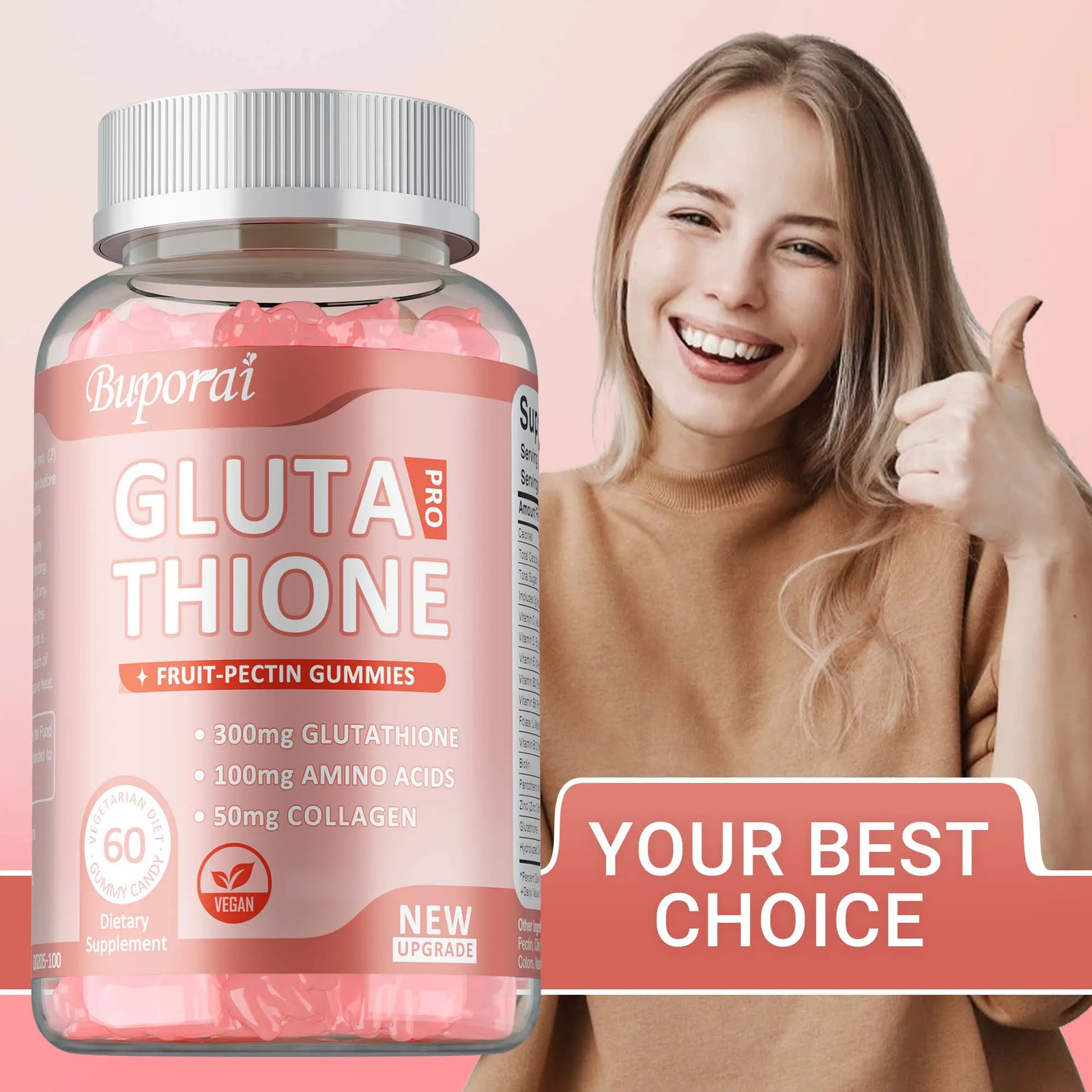 Glutathione 120pcs – Hair, Skin and Nails Health, Antioxidant, Reduce Fine Lines