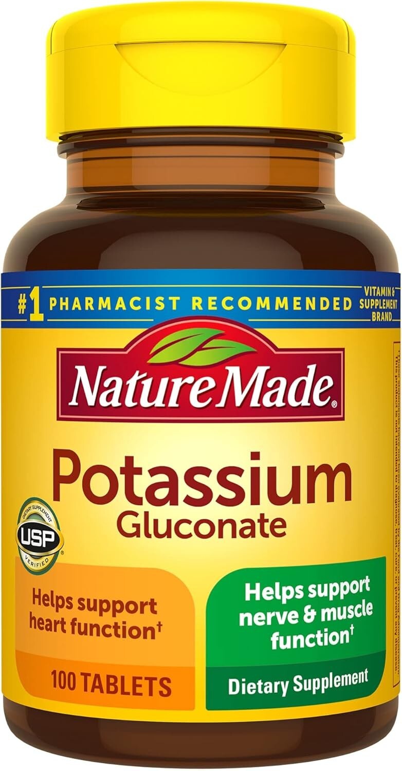 Nature Made Potassium Gluconate 550mg Dietary Supplement Heart Health Supplement