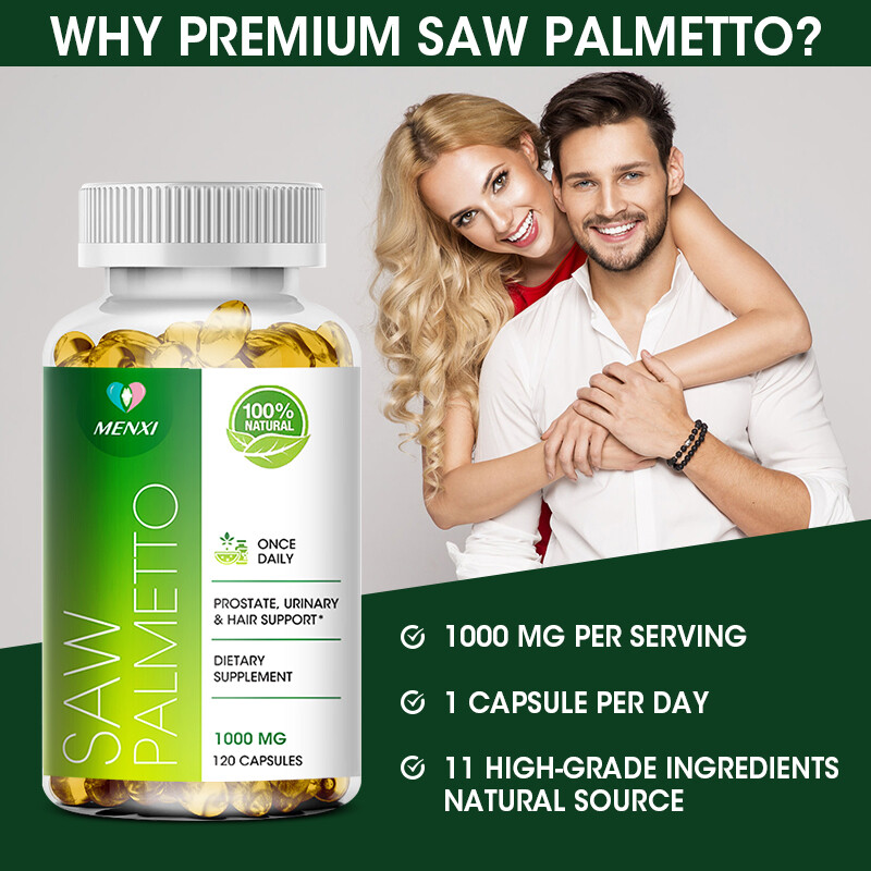 1-4×120pc Saw Palmetto 1000mg-Premium Prostate Health Support Supplement for Men