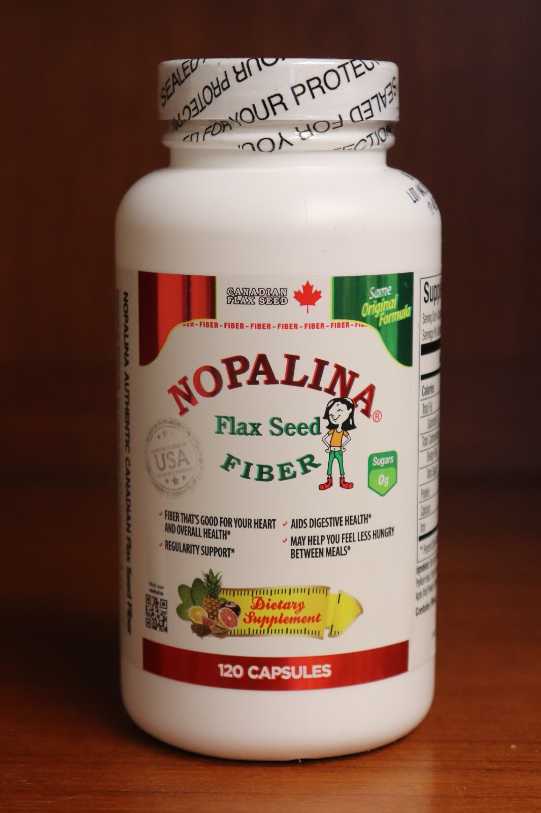 NEW Sealed FRESH Nopalina Canadian Flax Seed Fiber 120 Capsules Exp 05/26+