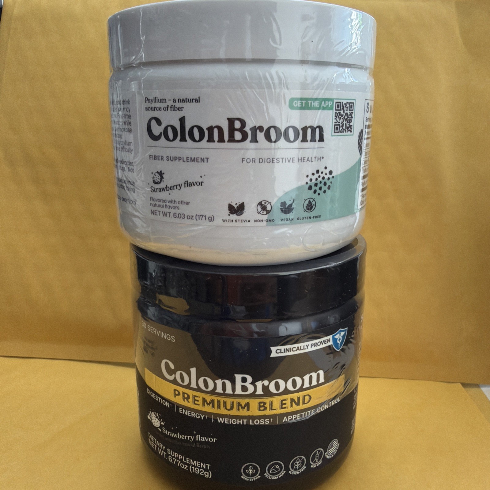2 Colon Broom Premium Blend & AND REGULAR Psyllium LHusk Powder Drink Strawberry