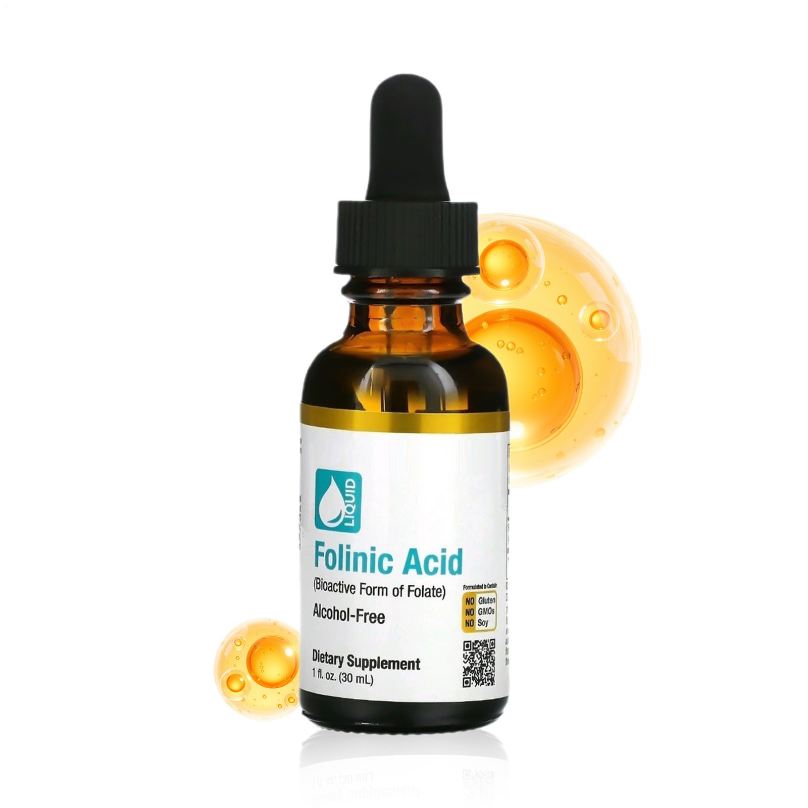 California Gold Nutrition Alcohol Free Folinic Acid 1 FL OZ 30 ML Liquid