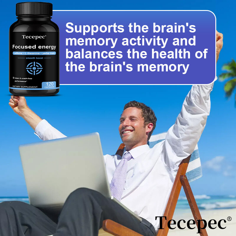 Caffeine with L-Theanine for Energy and Concentration – 30/60/120 Capsules