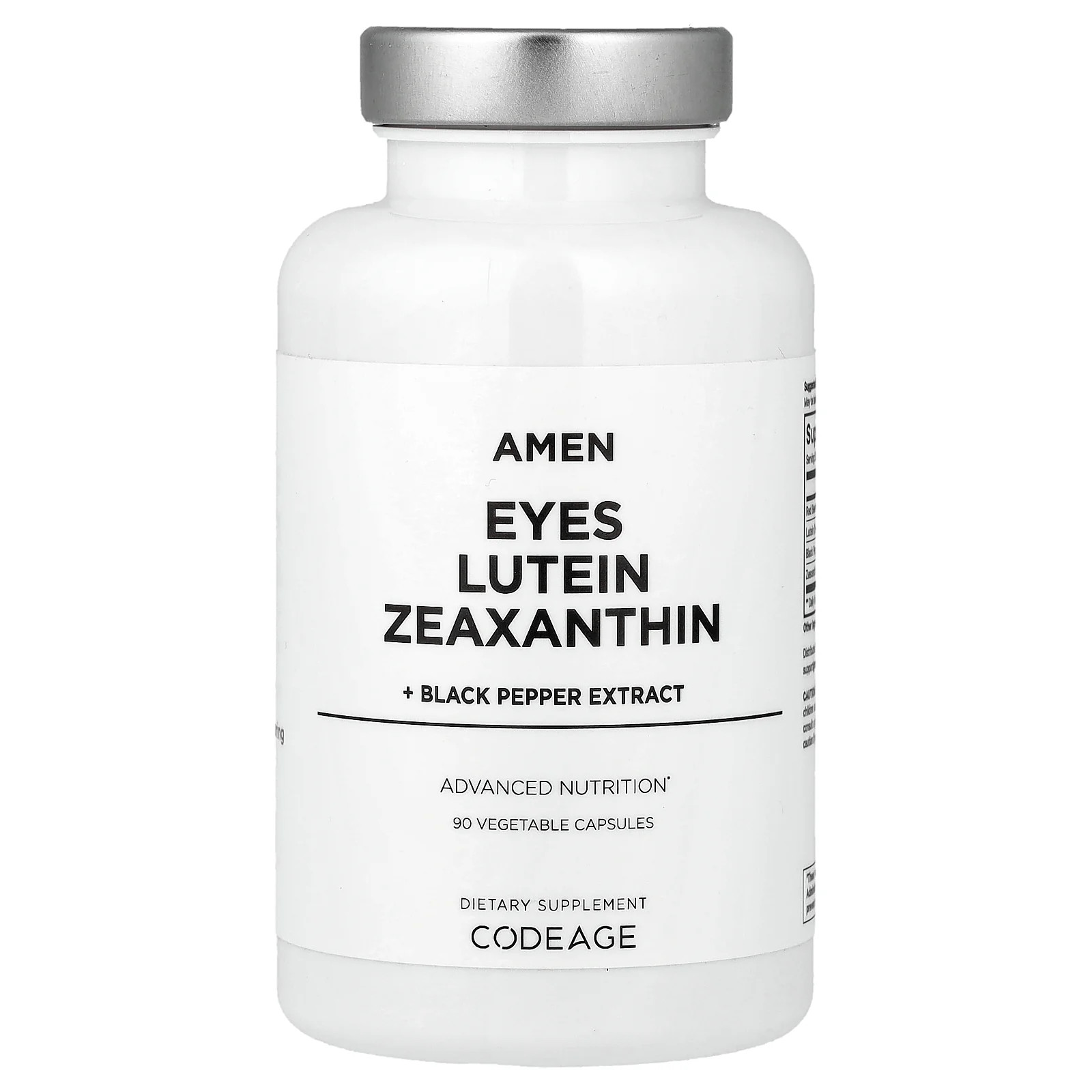 2 X Codeage, Amen, Eyes, Lutein, Zeaxanthin + Black Pepper Extract, 90 Vegetabl