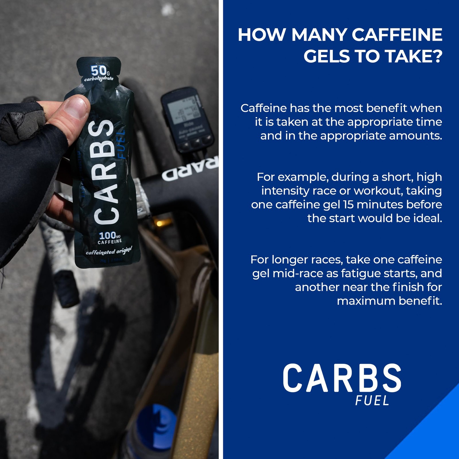 Carbs Fuel Caffeinated Original 50G Gel Caffeine Gel No Caffeine For Endurance
